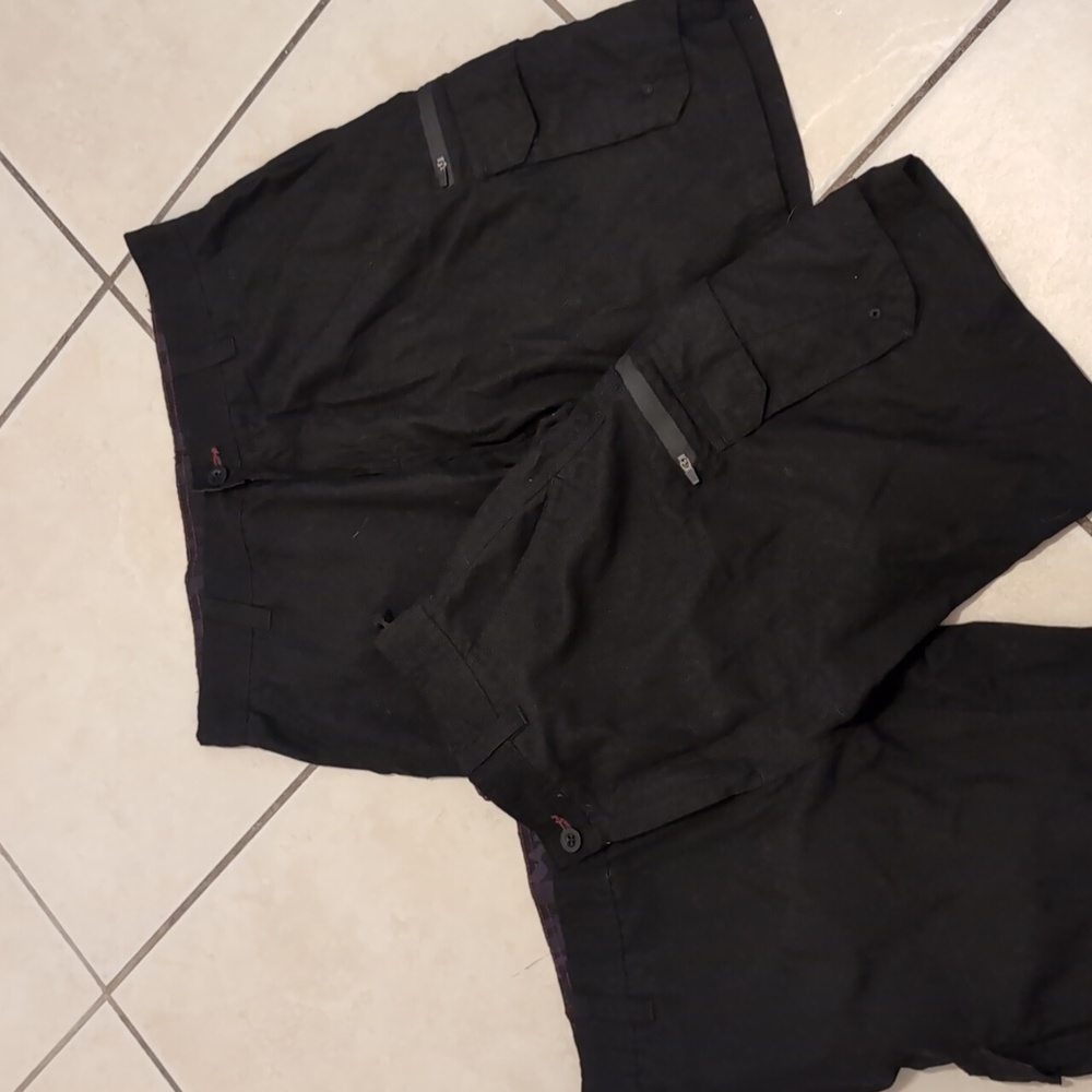 Set of black cargo shorts